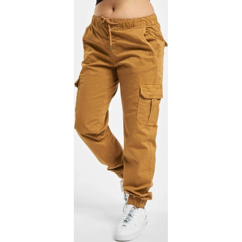 Urban Classics Pantalón Cargo de Cintura Alta para Mujer - Marrón