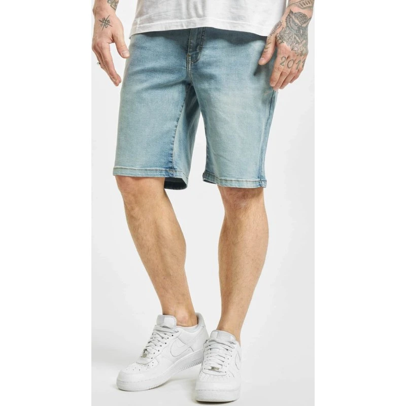 Pantalón corto jeans Urban Classics de algodón elástico azul