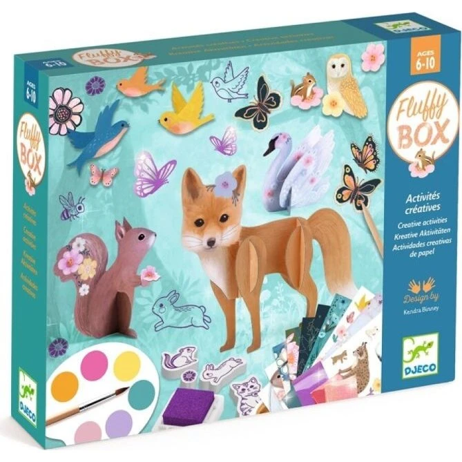Djeco Caja Suave Fluffy Box — Cofre 6 actividades