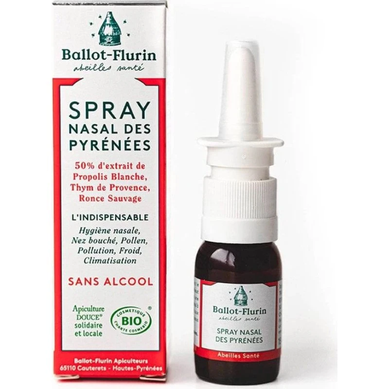 Ballot-Flurin Spray Nasal de Propóleo Ecológico con Tomillo y Zarzamora 15ml