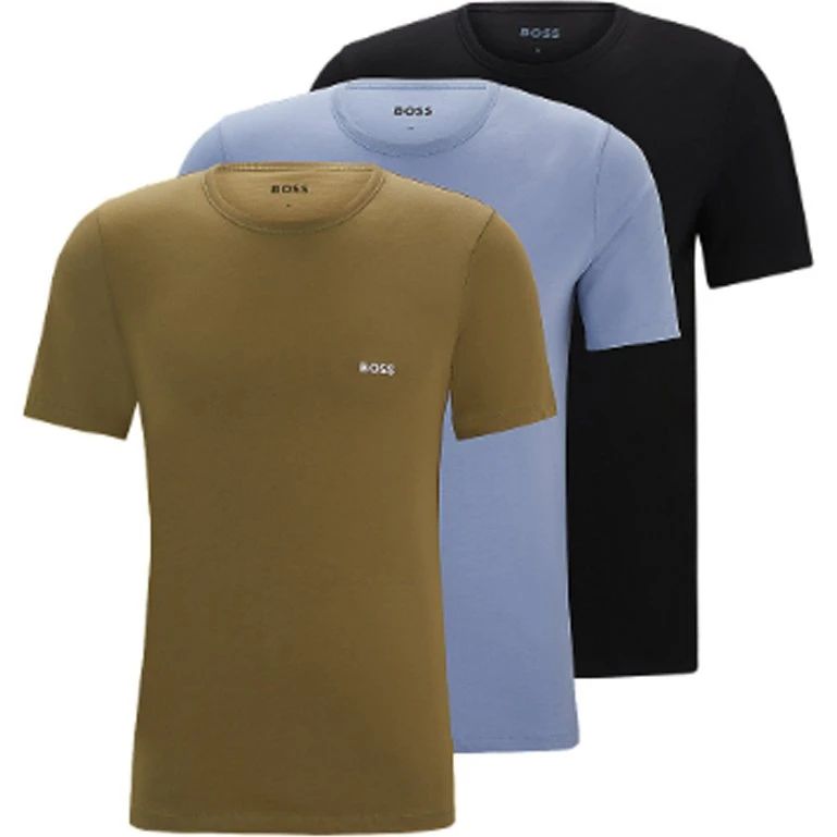 Hugo Boss Pack de 3 Camisetas de Algodón con Cuello Redondo - M