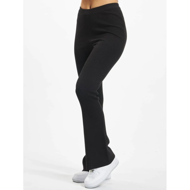 Urban Classics Leggings Bootcut de Punto Acanalado - Negro