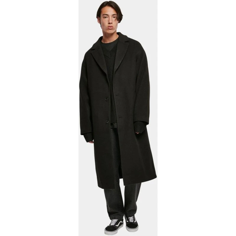 Abrigo Urban Classics Negro Oversize con Cuello de Solapa