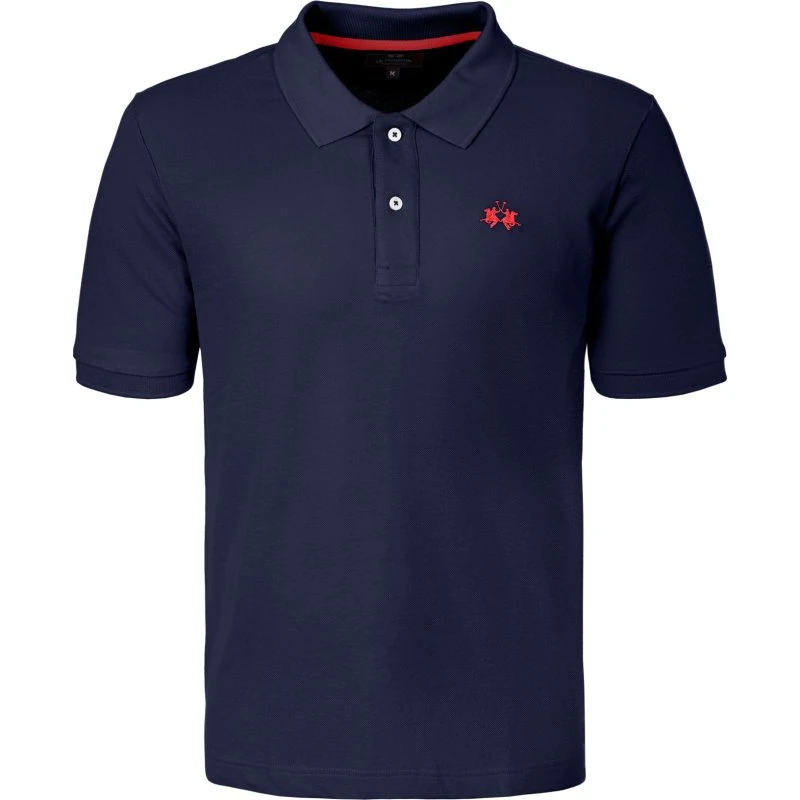 Polo La Martina Tex de Algodón Piqué Azul Oscuro