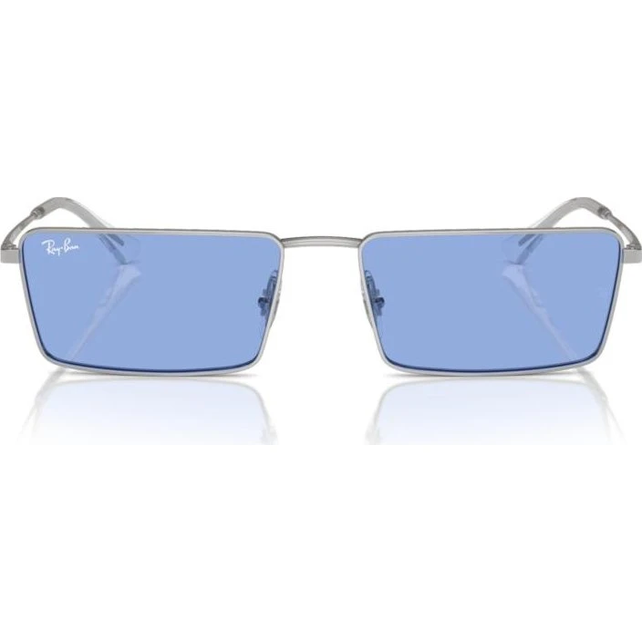 Ray-Ban RB 3741 Gafas de Sol Unisex Plata con Lentes Azules 56mm