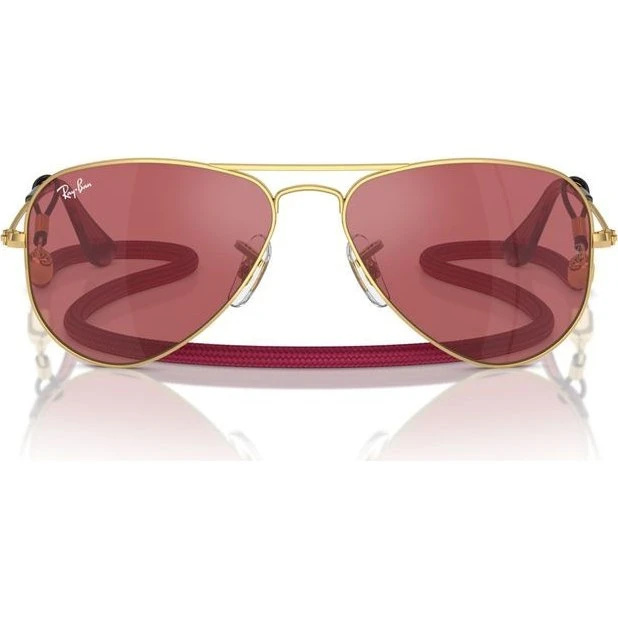 Ray-Ban Aviator Junior RJ9506S Gafas de Sol Oro y Espejo Rojo
