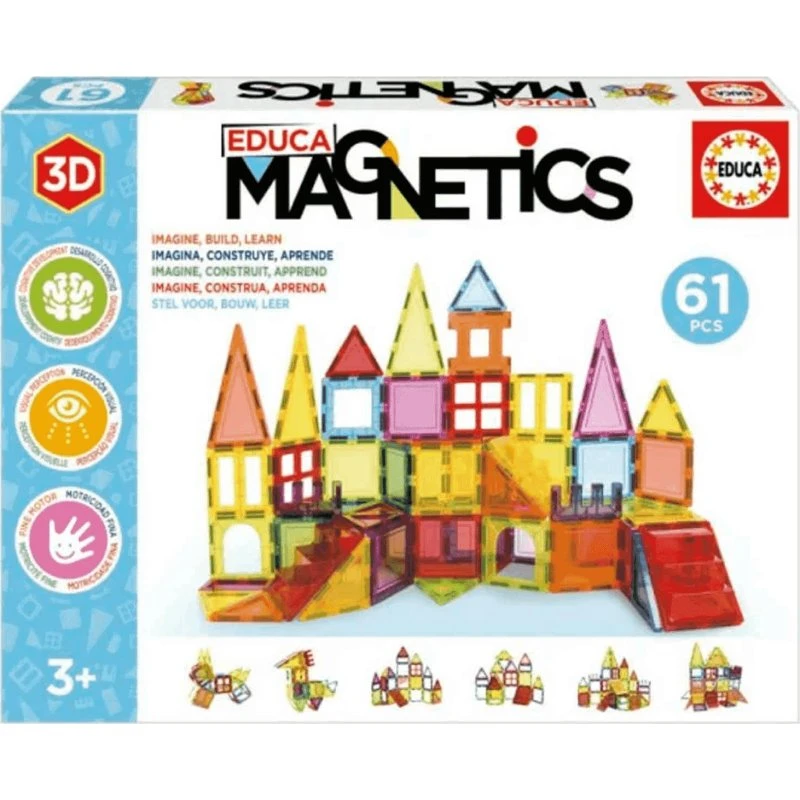 Educa Magnetics 61 Piezas Bloques Magnéticos 3D