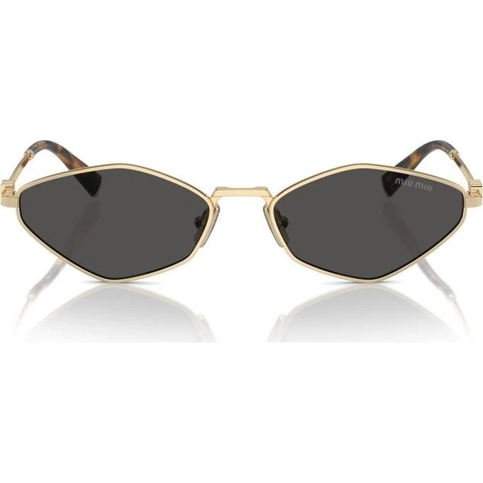 Miu Miu MU 56ZS ZVN5S0 Gafas de Sol Geométricas en Metal Dorado