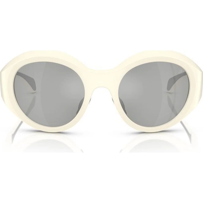 Moncler ME8005 Gafas de Sol Redondas Blancas con Lentes Grises