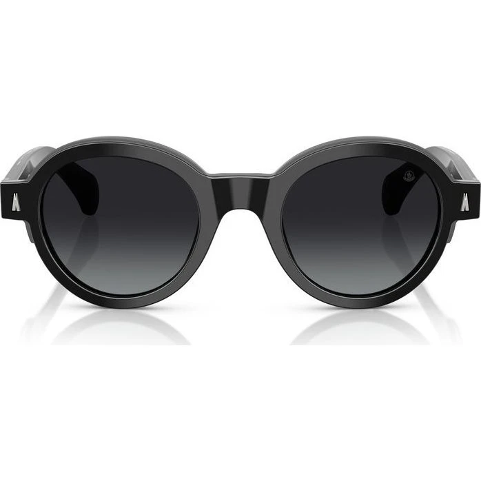Moncler ME6003 Gafas de Sol Redondas Unisex Negro/Gris 47mm
