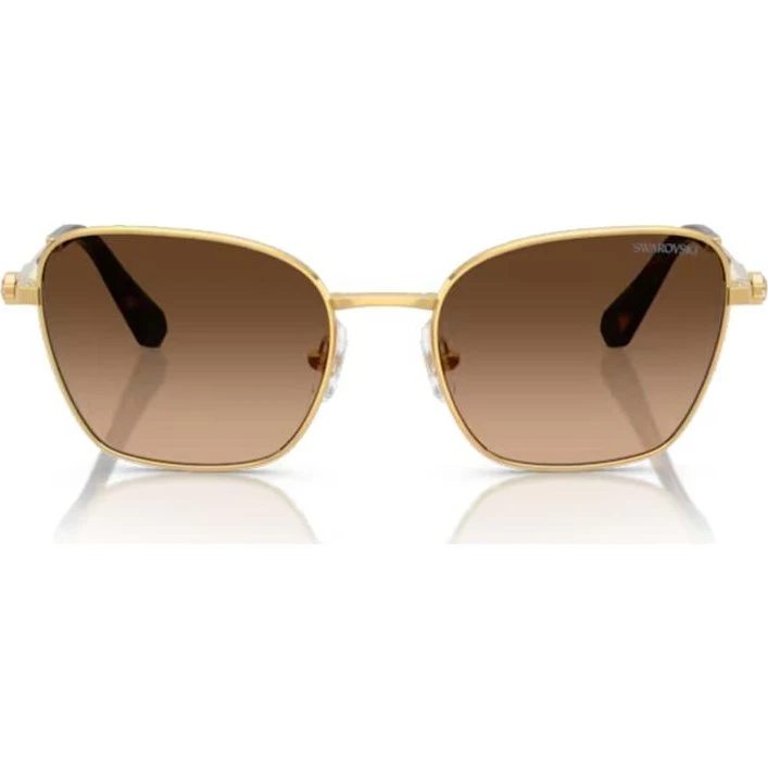 Swarovski SK7029 Gafas de Sol Mujer Cuadradas Oro y Marrón 58mm