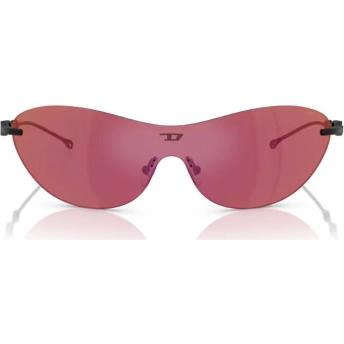 Diesel DL 1006 Gafas de Sol Unisex Ovaladas con Lente Espejo Roja