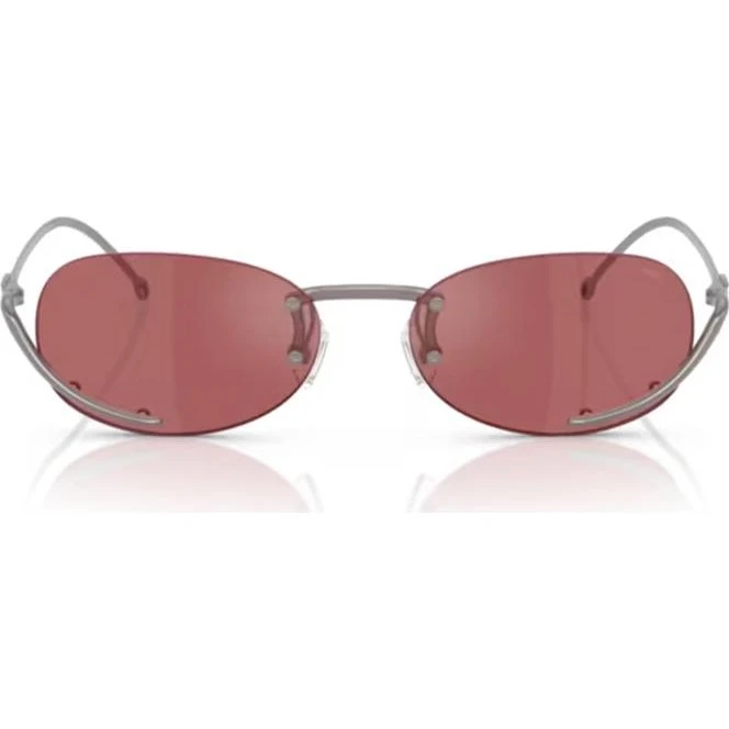 Diesel DL 1004 Gafas de Sol Unisex Ovaladas Rutenio y Lentes Rojas