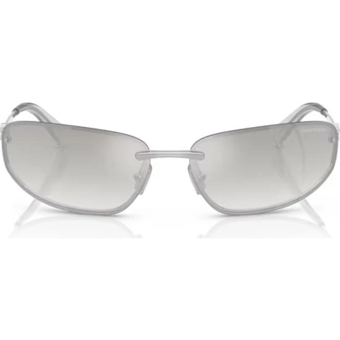 Miu Miu 0MU A50S Gafas de Sol Geométricas Plata para Mujer