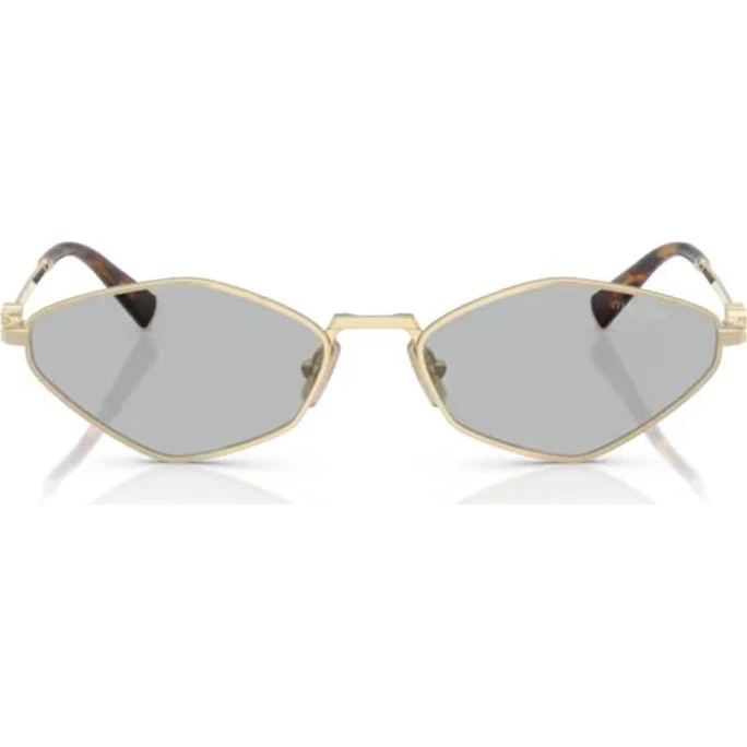 Miu Miu SMU 56ZS Gafas de Sol Geométricas en Oro y Gris