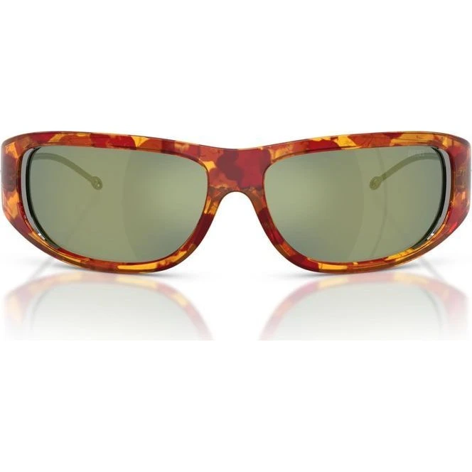 Diesel DL 3001 Gafas de Sol Unisex - Marco Rojo y Lentes Verdes