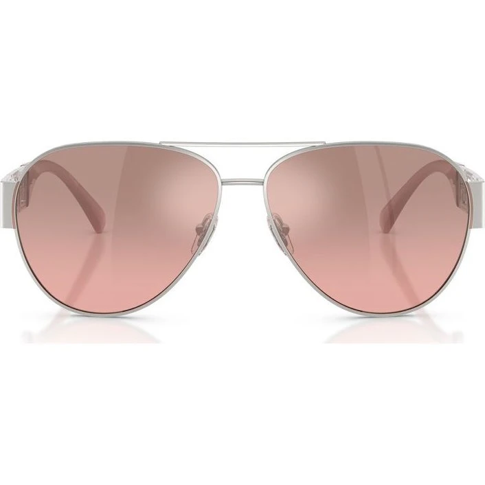 Versace Gafas de Sol VE 2289 Piloto Plata con Lentes Rosas