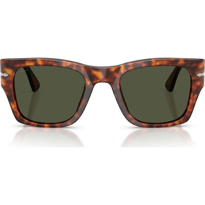 Persol PO 3384S Gafas de Sol Cuadradas Habano con Lentes Verdes