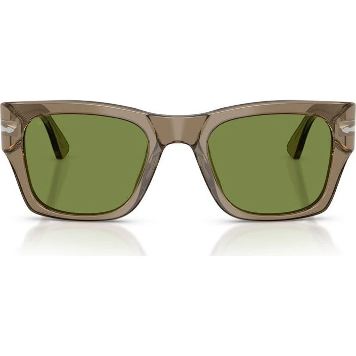 Persol PO 3384S Gafas de Sol Cuadradas Marrón con Lentes Verdes