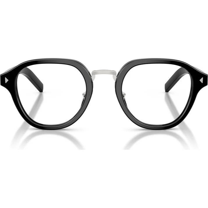 Prada PR C05V Gafas de Vista Redondas para Hombre en Acetato Negro