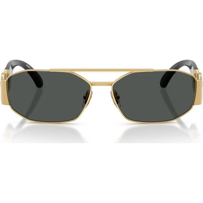 Versace Gafas de Sol VE 2287 Hombre Oro Geométrico Gris 58mm
