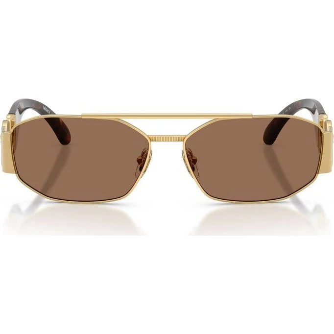 Versace VE 2287 Gafas de Sol Geométricas Oro y Marrón 58mm