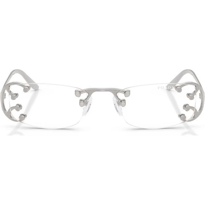 Prada PR C57S Gafas de Sol Mujer Rectangulares Plata 52mm