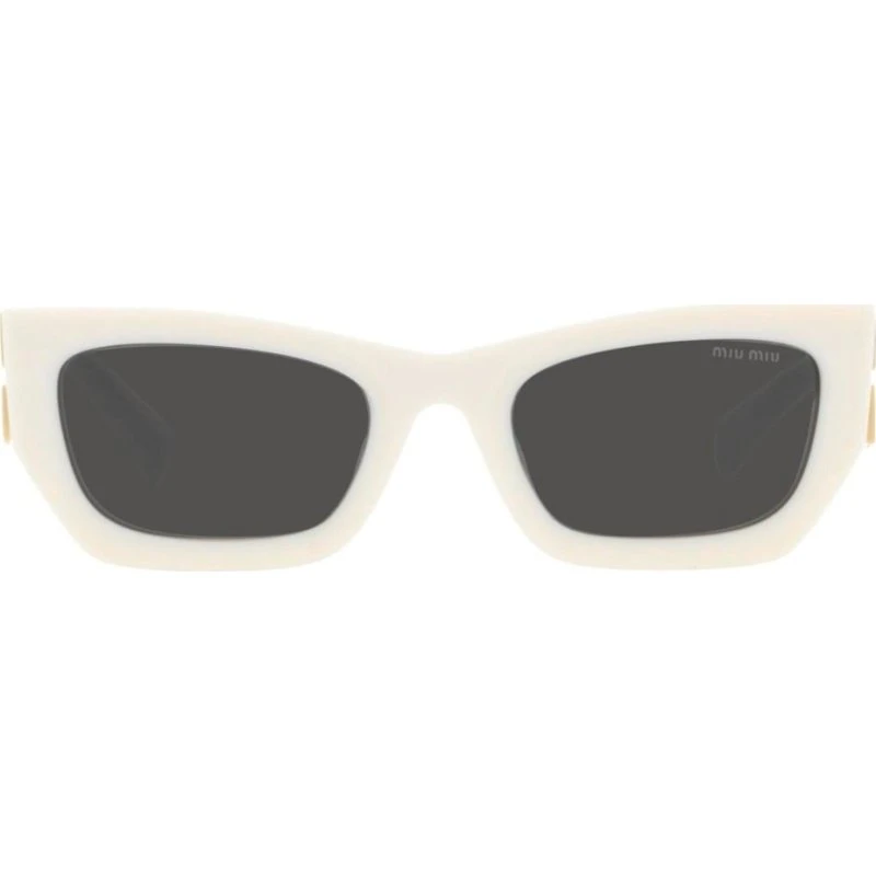 Miu Miu SMU 09WS Gafas de Sol Geométricas Blancas y Gris 53mm