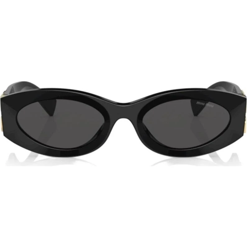 Miu Miu MU 11WS Gafas de Sol Ovaladas de Acetato Negro y Lente Gris