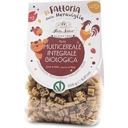Pasta Natura Pasta de Cereales Integrales para Niños, Sin Gluten, 250g