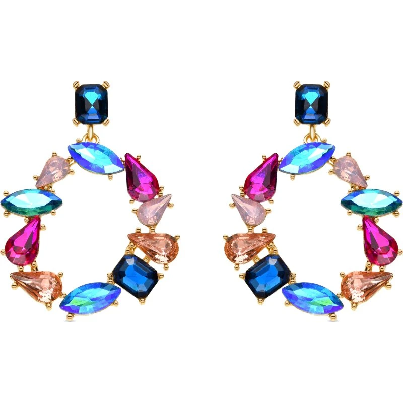 Pendientes Durblai Acabado Oro 18k con Piedra Lacado Blanco