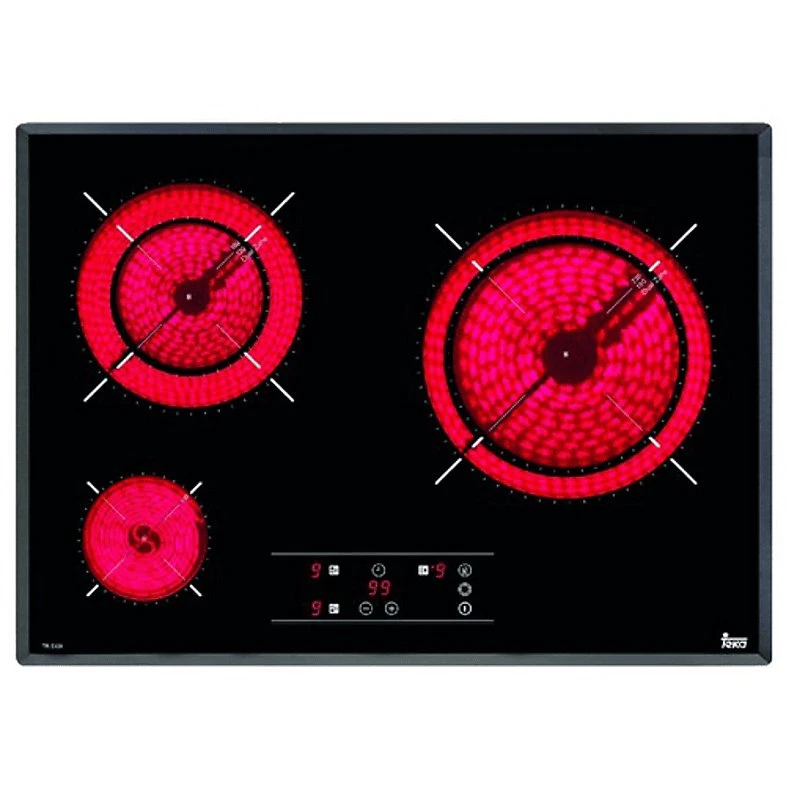 Placa vitrocerámica Teka TR5300 de 3 zonas con Touch Control, Negro
