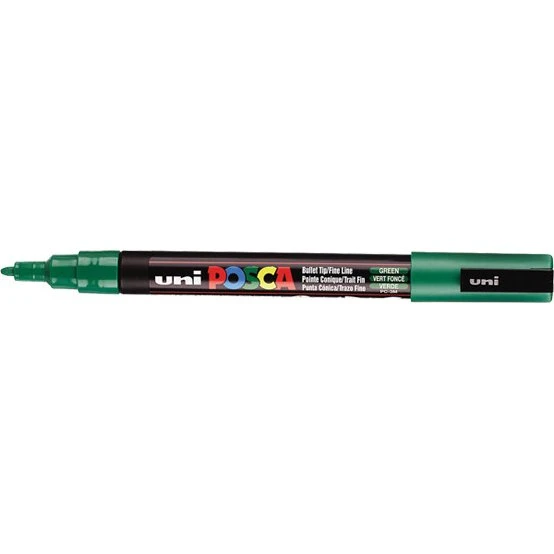 POSCA PC-3M Rotulador Verde Oscuro Punta Redonda 0,9-1,3 mm