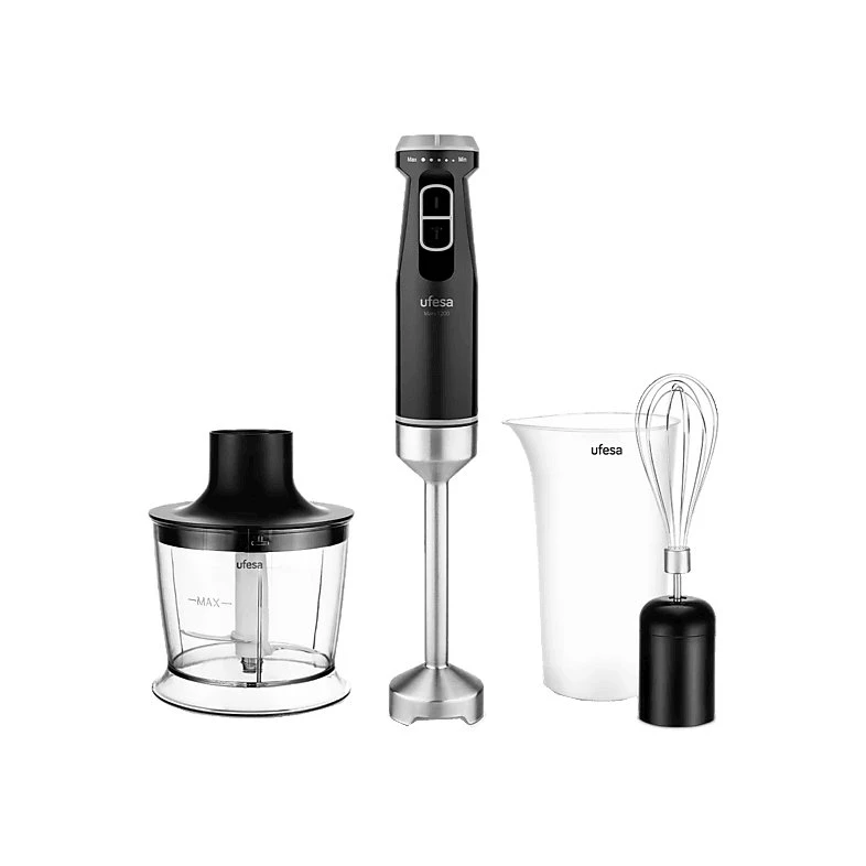 Batidora de mano Ufesa Mars 1200 Max, Plata y Negro