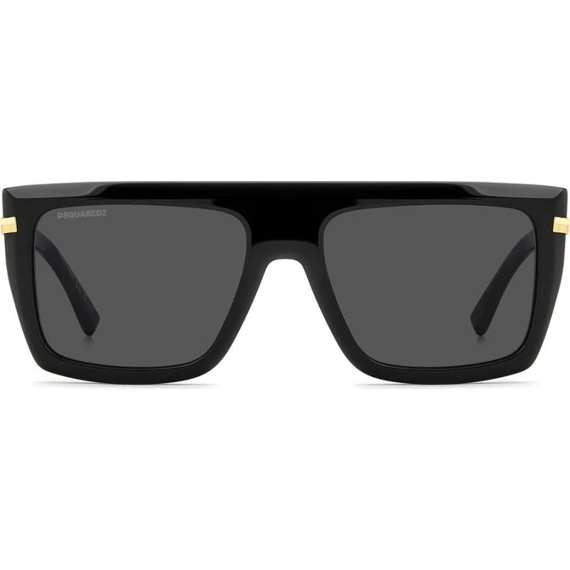 Dsquared2 D2 0177/S Gafas de Sol Rectangulares para Hombre - Negro