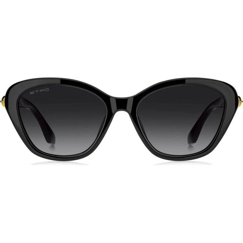 Etro Gafas de Sol Ojo de Gato Negro con Lentes Grises 55mm
