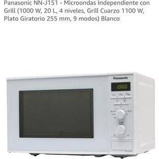Panasonic Microondas+Grill NNJ151WMEPG