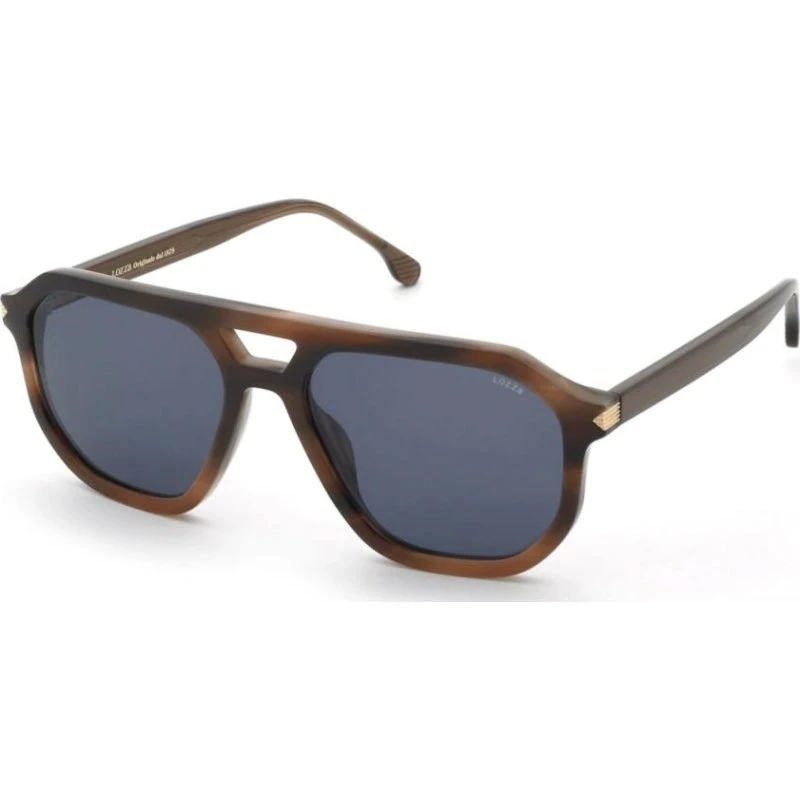 Lozza SL4397 Gafas de Sol Geométricas Marrón con Lentes Grises