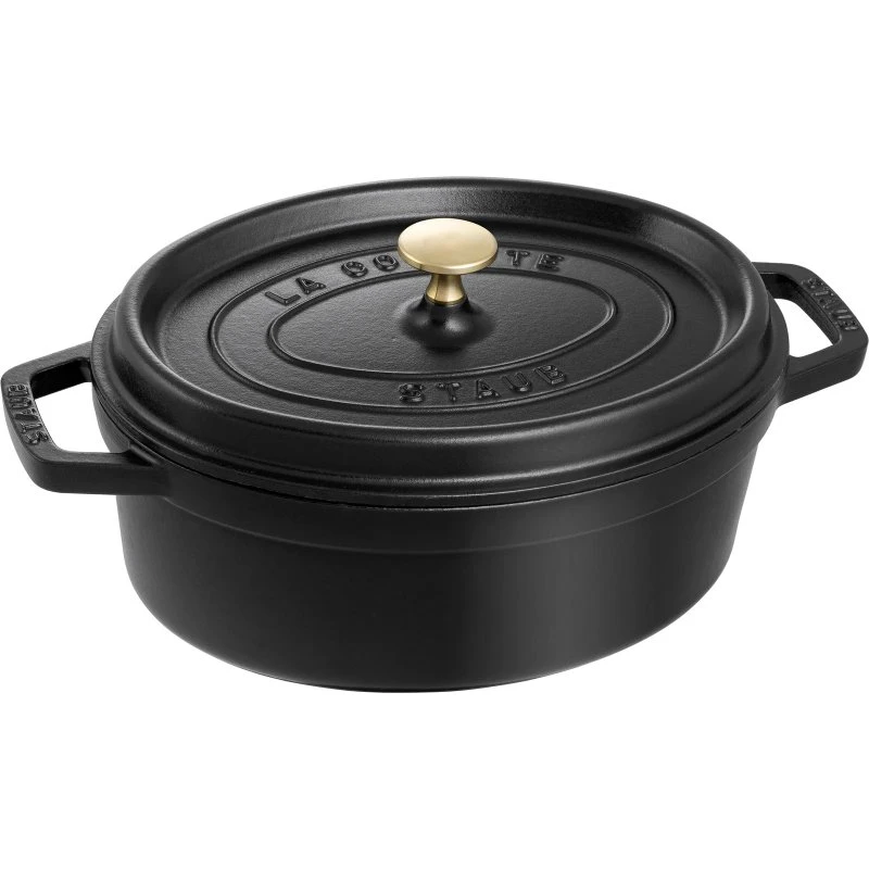 Staub La Cocotte Cacerola de Hierro Fundido Ovalada 27 cm, Negro
