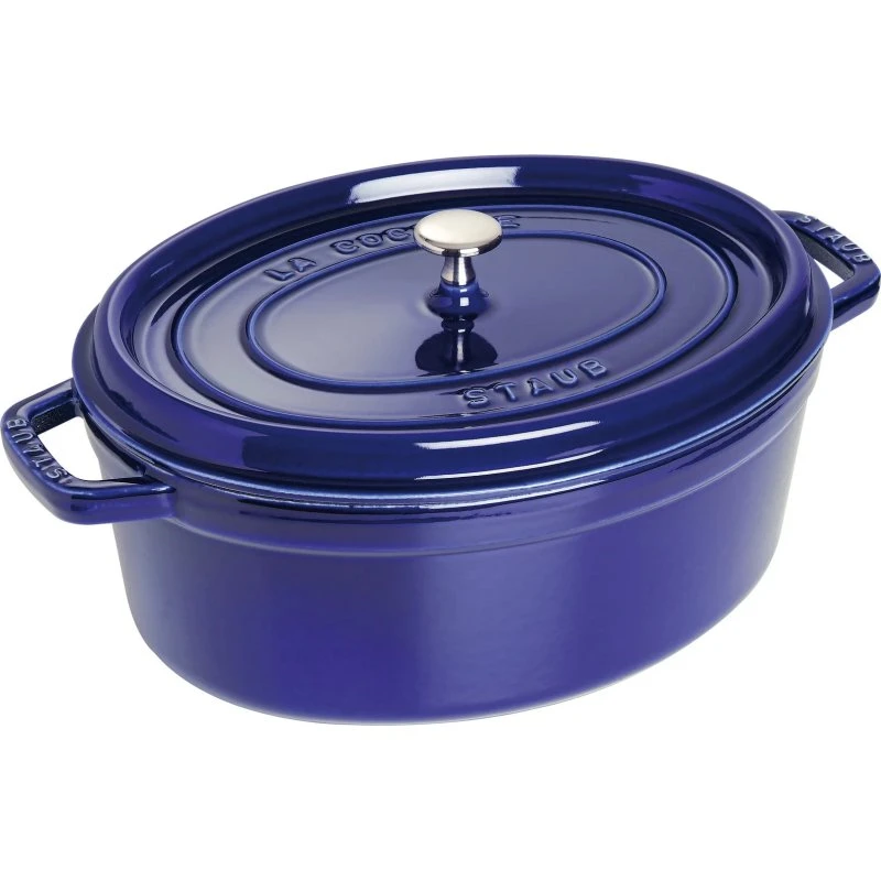 Staub La Cocotte Cacerola de Hierro Fundido Ovalada, 33 cm, Azul Oscuro