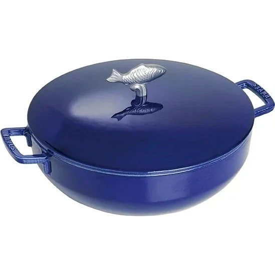 Staub Olla para Bouillabaisse de Hierro Fundido 28 cm, Azul