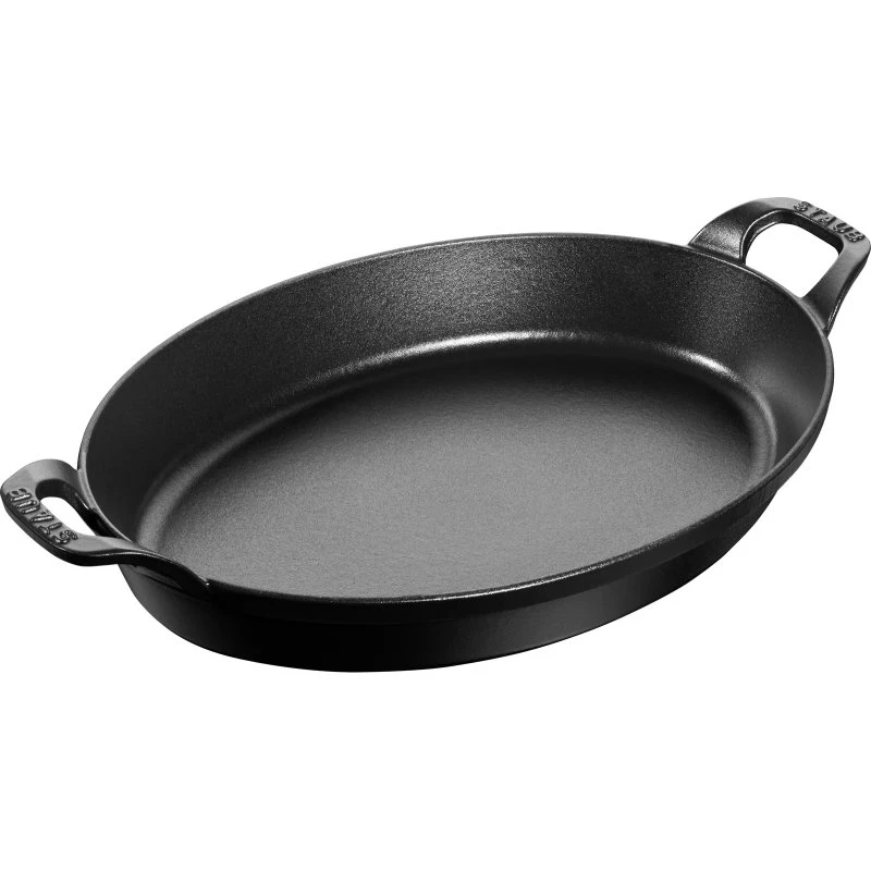 Staub Fuente de Horno Ovalada de Hierro Fundido 32 cm, Negro
